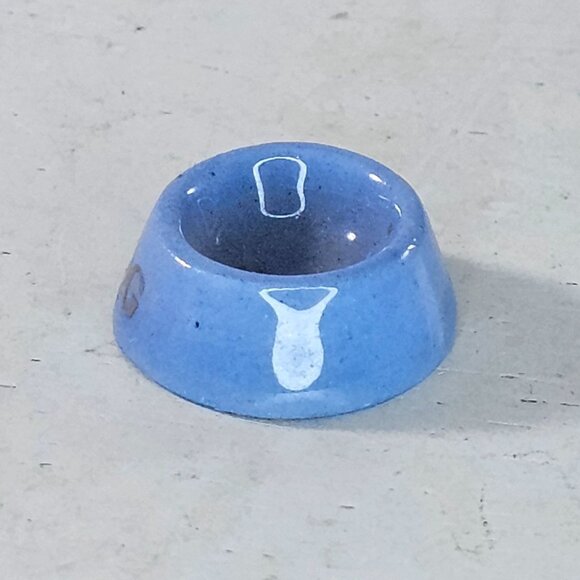 Hagen Renaker Dog Bowl Blue Miniature Figurine Accessory Item - Picture 3 of 8